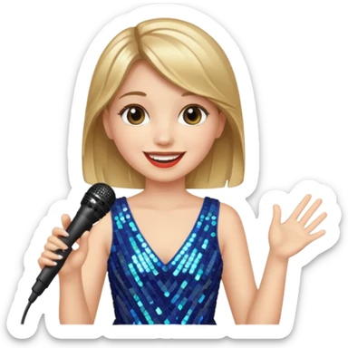 girl in blink dress, holding a mic



















 sticker