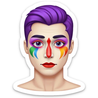 Maquiagem artística masculina homem Branco a sticker