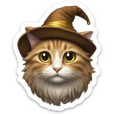 cat with wizardshat sticker
