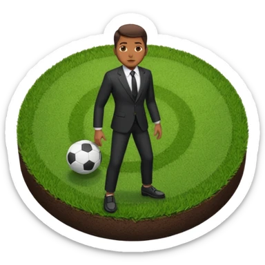 shin padBlack suit shoes circular patch of football grass sticker