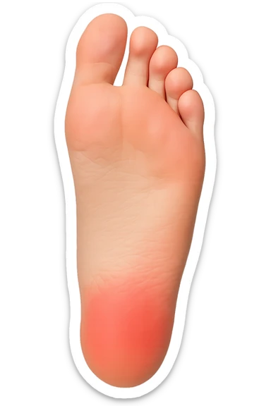 Piede con rossore sotto la pianta sulle punte dei piedi sticker
