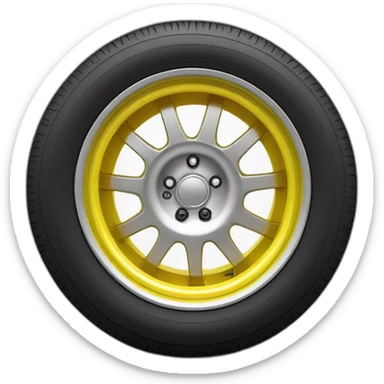 Wheel auto réalistic yellow With logo G sticker