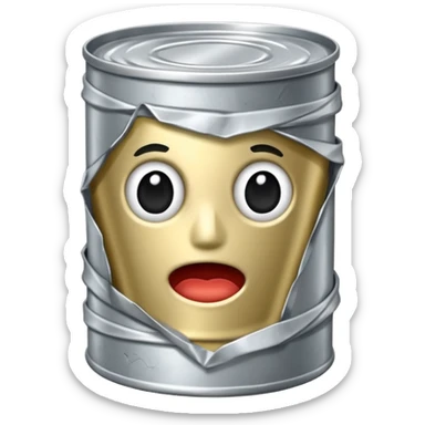 crumpled tin can sticker