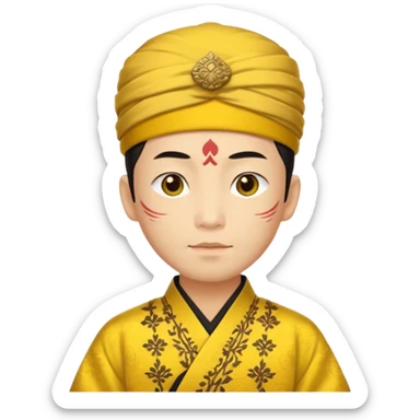 Un hombre de china asiática con ojos asiaticos y ropa de asiática el personaje tiene que ser de piel amarilla sticker