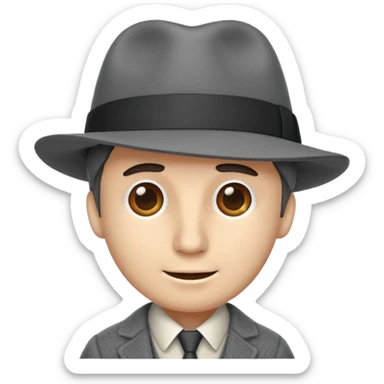 a single gray fedora sticker