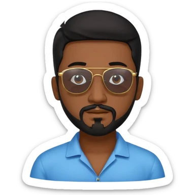 Indian man with  black hair and Goatee and sunglasses sticker