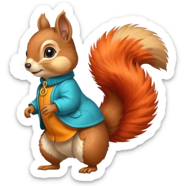écureuil défilé de mode sticker