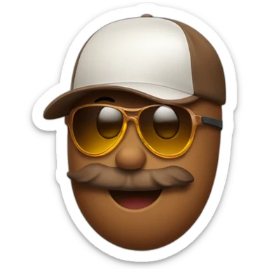 Happy Poop in sport sunglasses and sport cap sticker