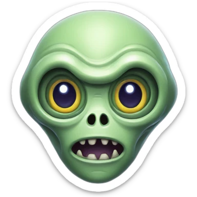 alien with a scared face futuristic roguelike rpg style inspired by hearthstone sticker