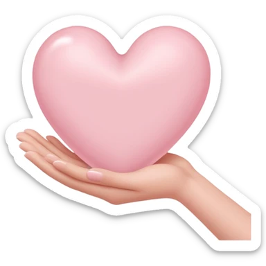 light pink heart in white hands sticker
