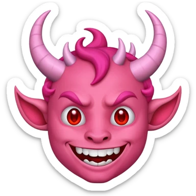 Devil emoji but pink 😈 sticker