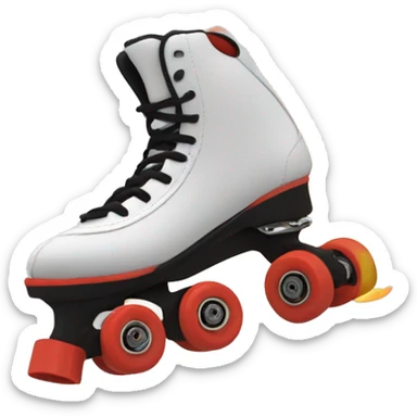 an inline skate moving fast leaving fire traces, just the object itself sticker