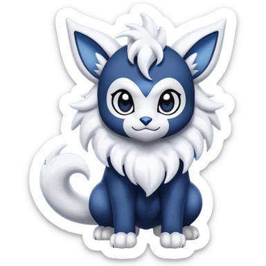 Absol-Meowstic-Fakémon-hybrid-creature (full body)  sticker