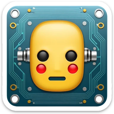 ai chip, circuit pattern, no face, emoji style sticker