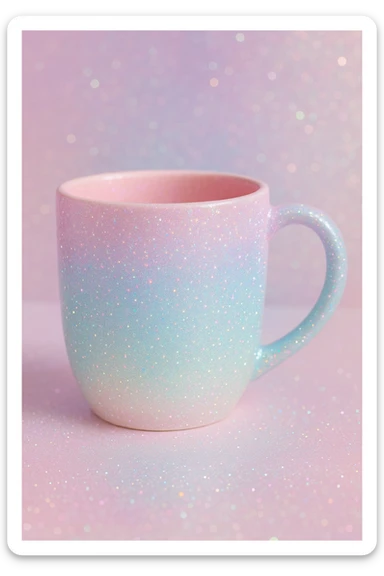 sparkly pastel mug sticker