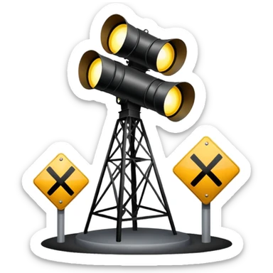 Railroad crossing light sticker