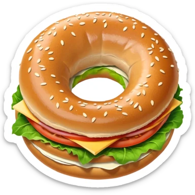 Bagel Sandwich in 5–20° gentle bird’s-eye angle sticker