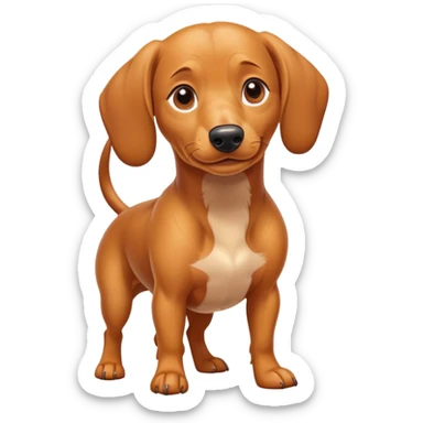 Buff weenie dog sticker