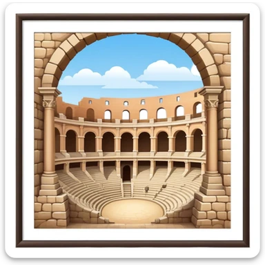 Pula Arena Landmark Emoji – Depicting the Roman amphitheater with its large stone arches. sticker