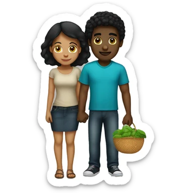 Black guy Mexican girl couple  sticker