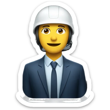 man in a lift with a helme sticker