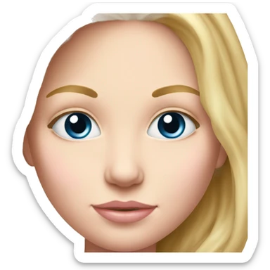 blue eyed blonde mom and newborn girl realistic pink sticker