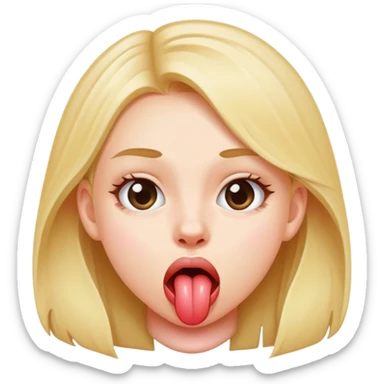 teen girl sticking out her tongue sticker