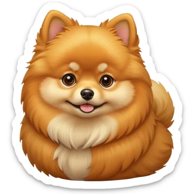 Create a golden pomeranian, all cute and chubby  sticker