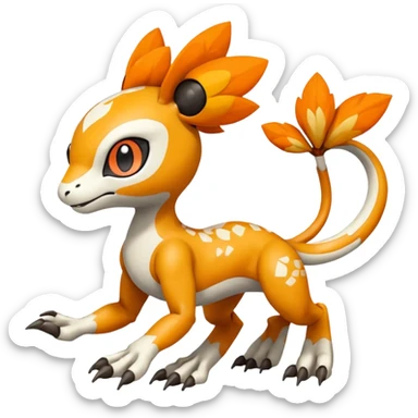 Meloetta-Agumon-Trico-Pokémon-Fakémon-fusion-hybrid-creature sticker