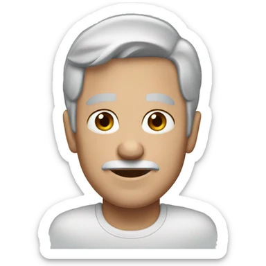 50 years with gray hair, blue eyes sticker