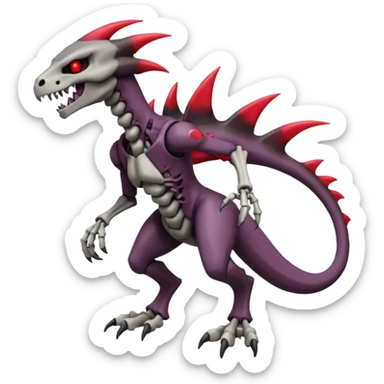 Badass Edgy Dark Evil Spectral Dusky Spooky Skeletal Duskull-Marowak-Darkrai-Genesect-Fakémon-fusion (full body) sticker