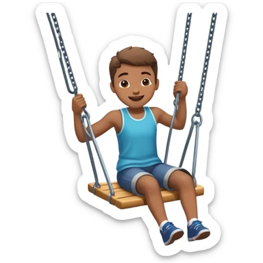 person on a playground swing, mid-air sticker