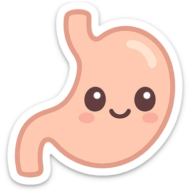 cute kawaii-style stomach with a smiling face sticker