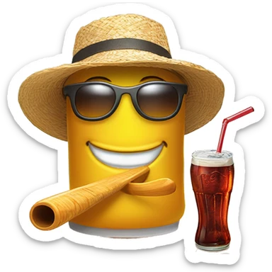 Cane che indossa cappello ed occhiali da sole, mentre beve la coca cola e sta facendo surf su una stella  sticker