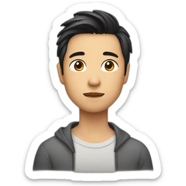 A young asia man with parted hair sticker