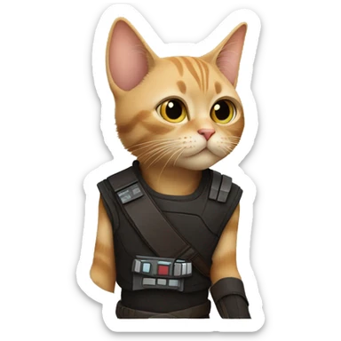 cat at a star wars birthday party sticker