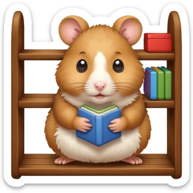 Hamster carrying shelves sticker
