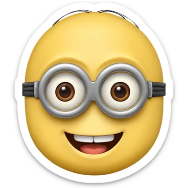 Minion emoji with a round head  sticker