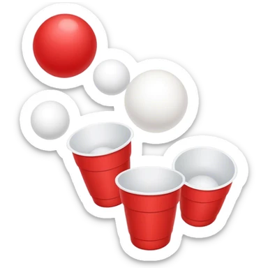 Ping pong ball in air red solo cups sticker