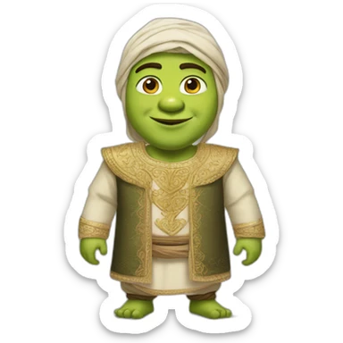 Shrek in traditional Syrian clothes sticker