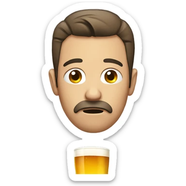 Depressed guy with pint  sticker