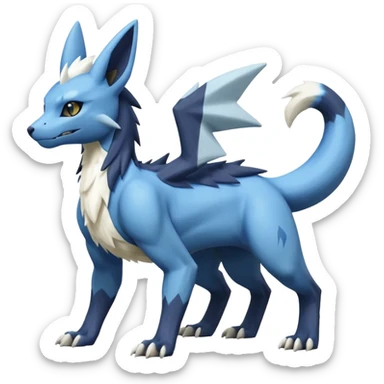 Manectric-Electrike-Lugia-Umbreon-Marowak-Draco-Fakémon-hybrid-creature (full body), 4 legs sticker