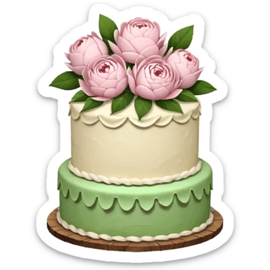 floral cake rustic  sticker