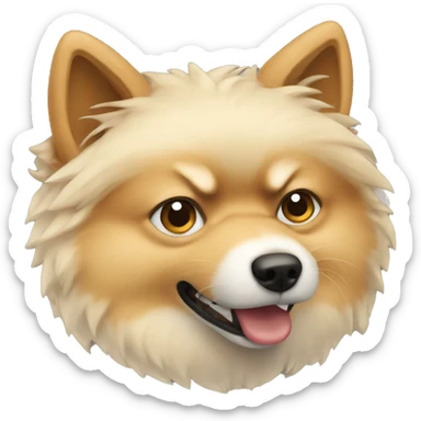 Spitz beige angry sticker