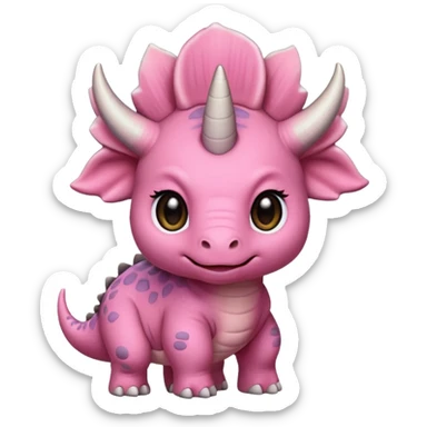 Triceratops cute pink kawei  sticker