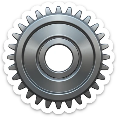 generate a very realistic steel gear sticker