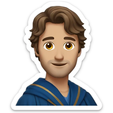 brown haired man in a Ravenclaw robe sticker