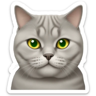Golden Green eyed fat British shorthair cat sticker