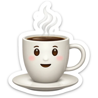 Cup of Coffee white with steam sticker