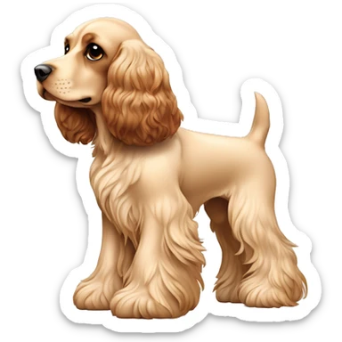 perrita mestiza de cocker spaniel color café claro completa, sin manchas de ningún tipo. Las orejas no son tan largas, pero si su pelo sticker